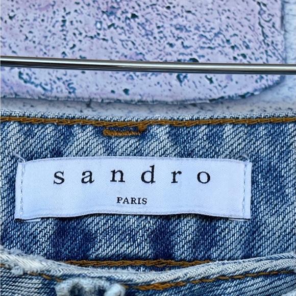 SANDRO MIREN STEPPED HEM STRAIGHT JEANS EU36/27 - Picture 13 of 16